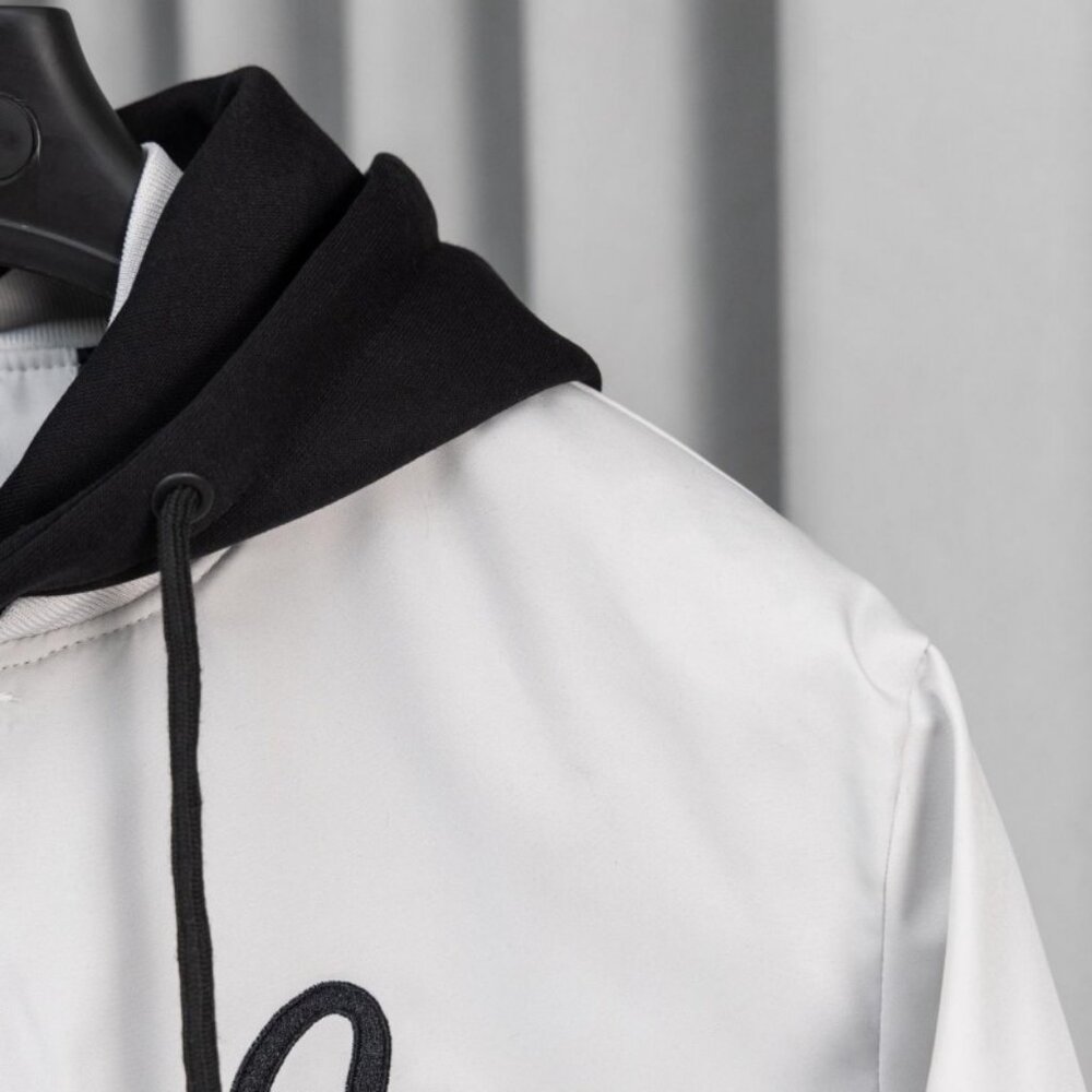 Evisu White Hooded Bomber Jacket - Picture 6 of 9